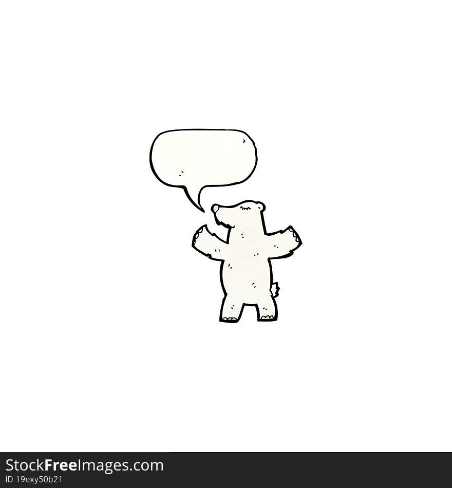 cartoon polar bear with speech bubble