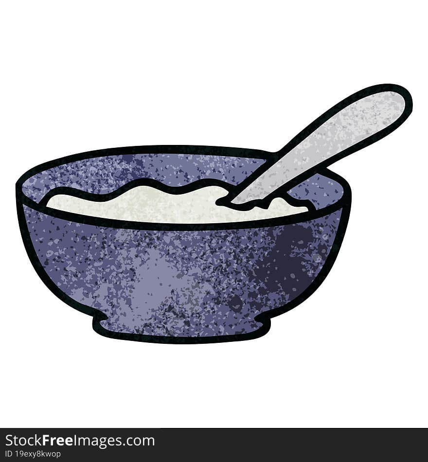 Quirky Hand Drawn Cartoon Bowl Of Porridge