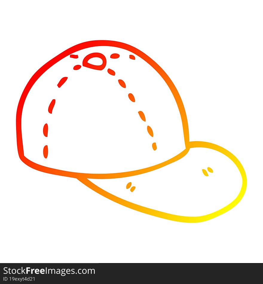 warm gradient line drawing cartoon peaked cap