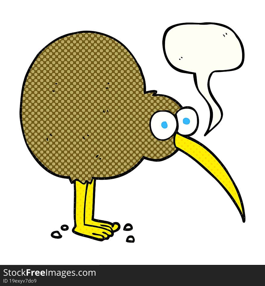 comic book speech bubble cartoon kiwi