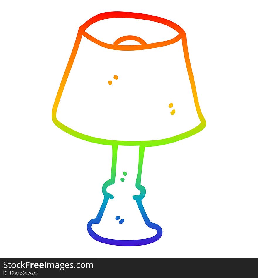 rainbow gradient line drawing cartoon regular lamp