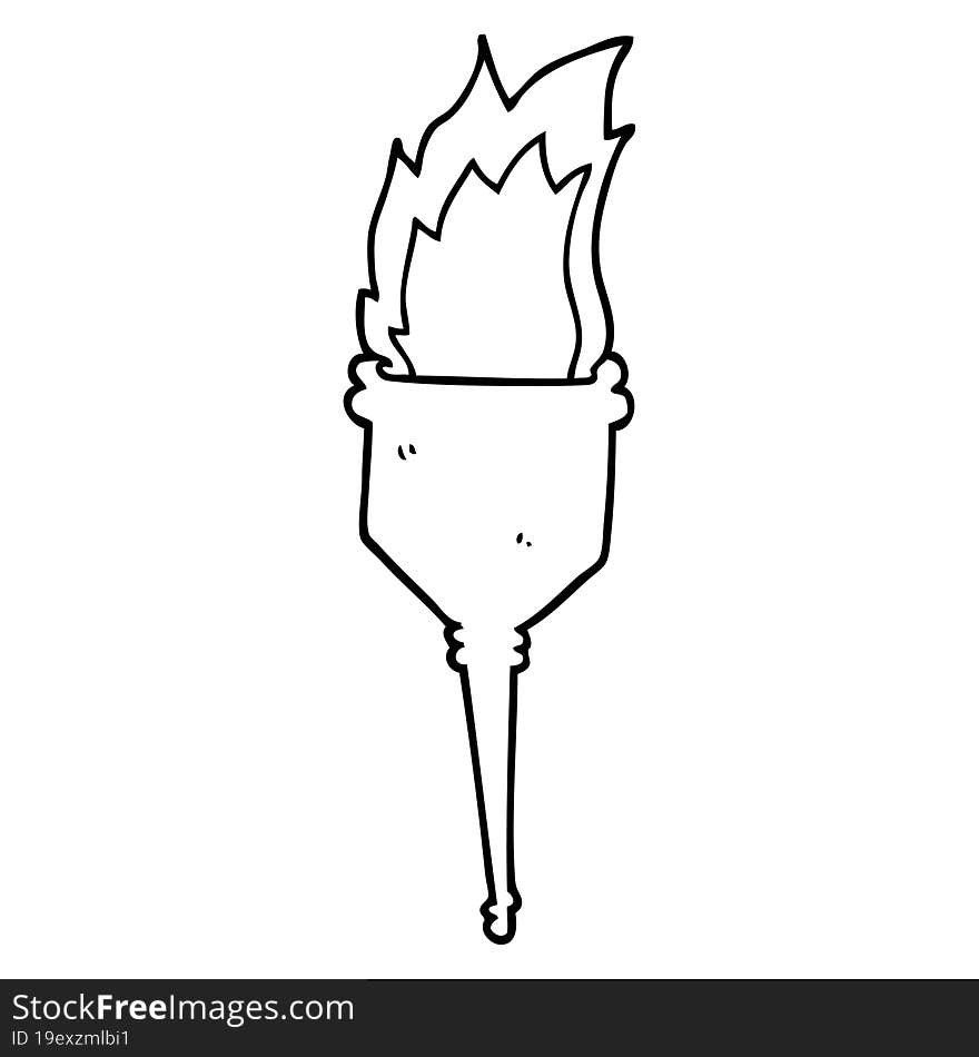 cartoon flaming torch