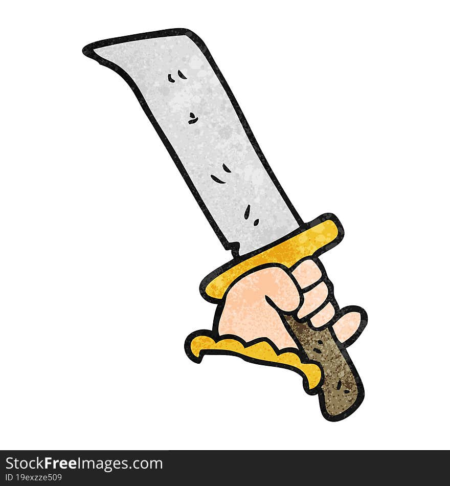 textured cartoon hand with sword