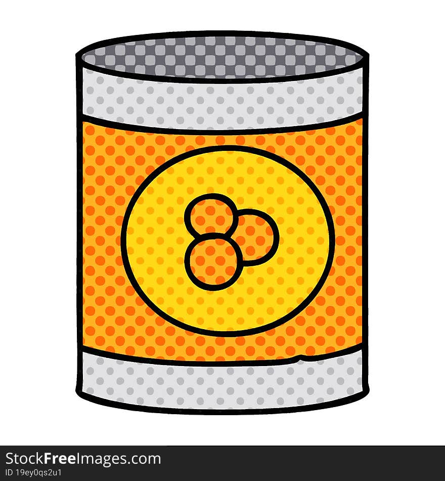 cartoon doodle of a can of peaches