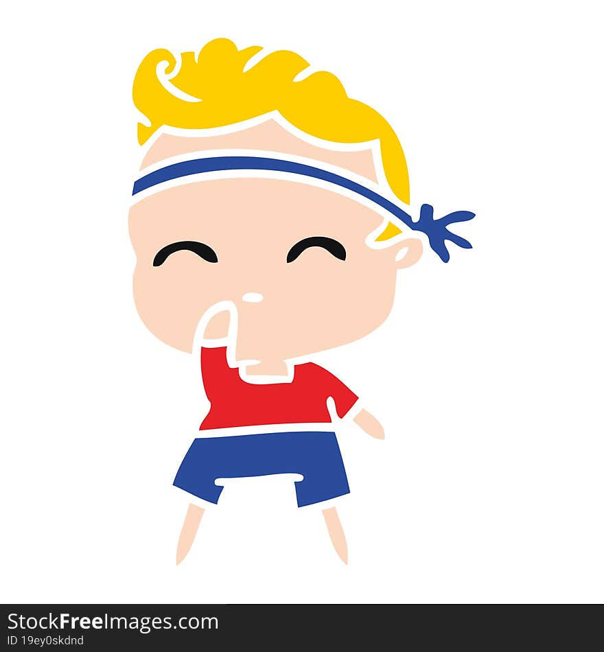 cartoon of kawaii cute fitness boy