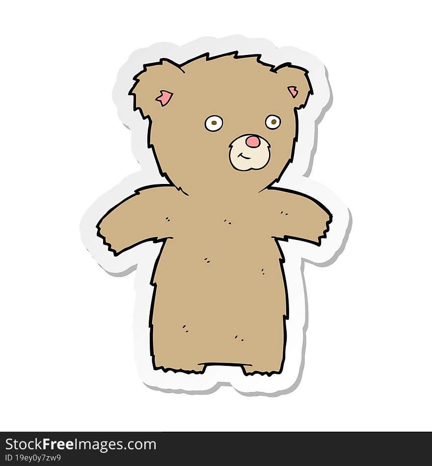 sticker of a cartoon teddy bear