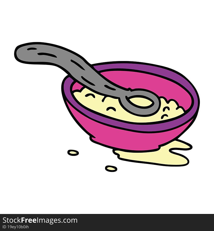 cartoon doodle of a cereal bowl