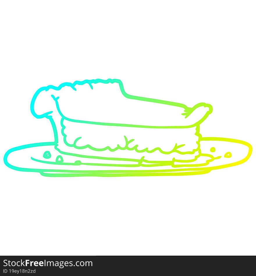 cold gradient line drawing Cartoon meat pie