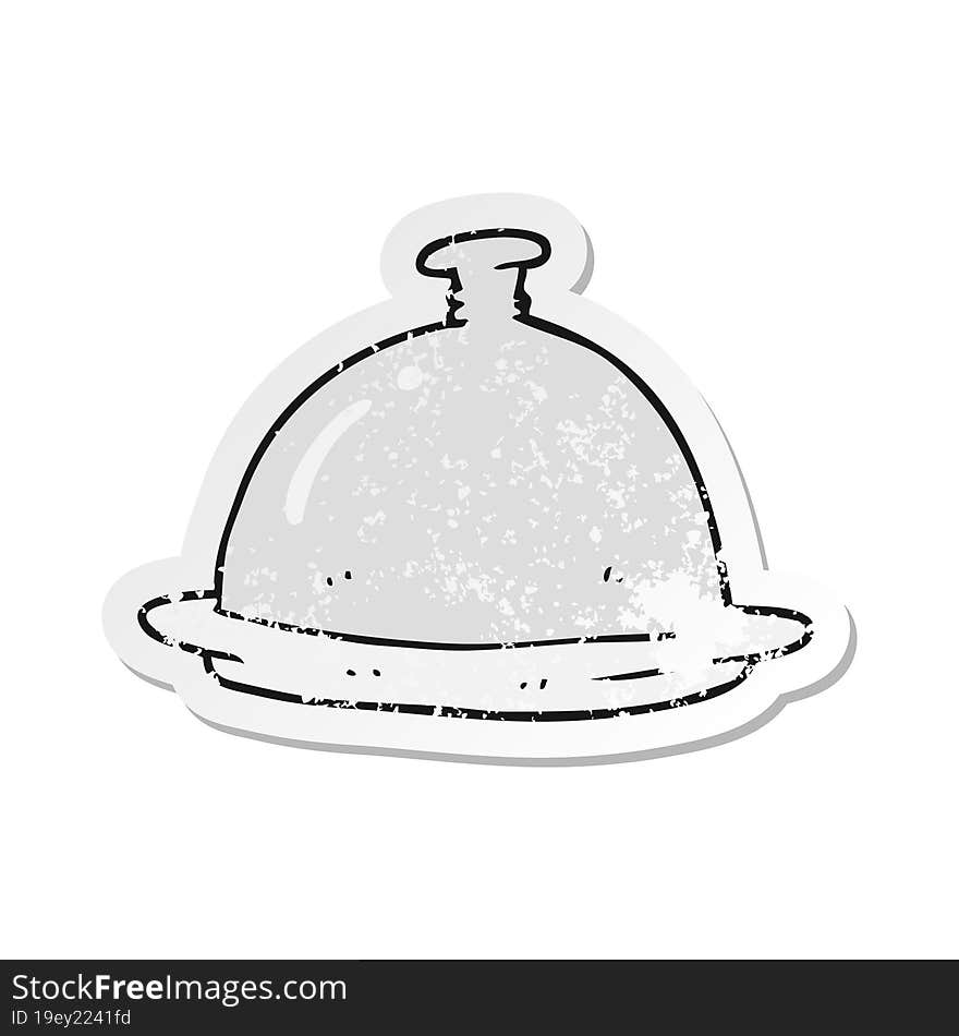 retro distressed sticker of a cartoon dinner service