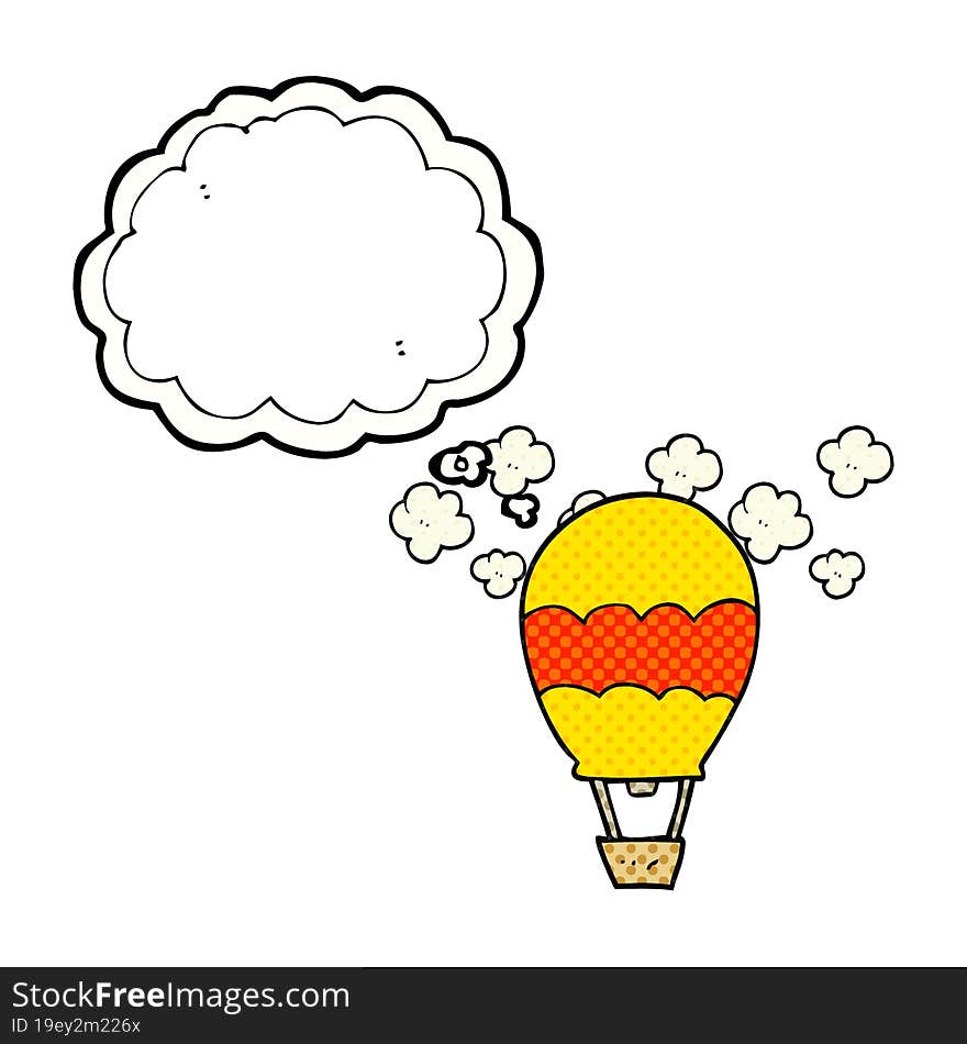 Thought Bubble Cartoon Hot Air Balloon