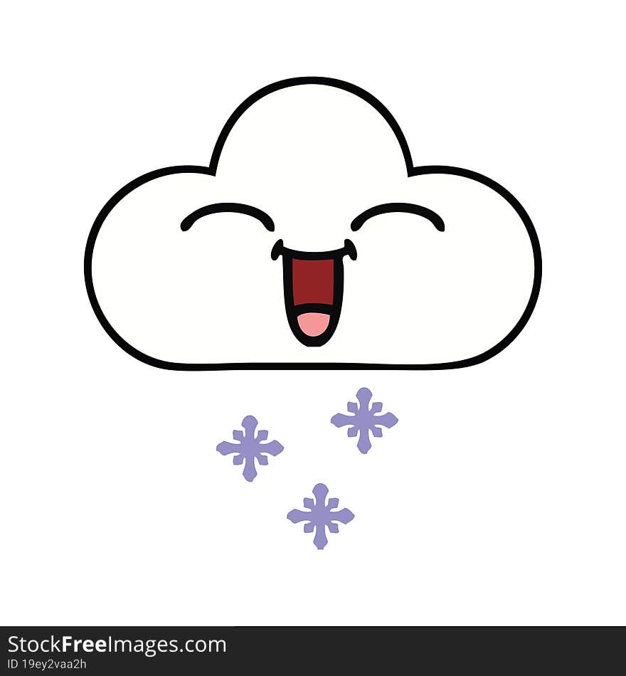 Cute Cartoon Snow Cloud