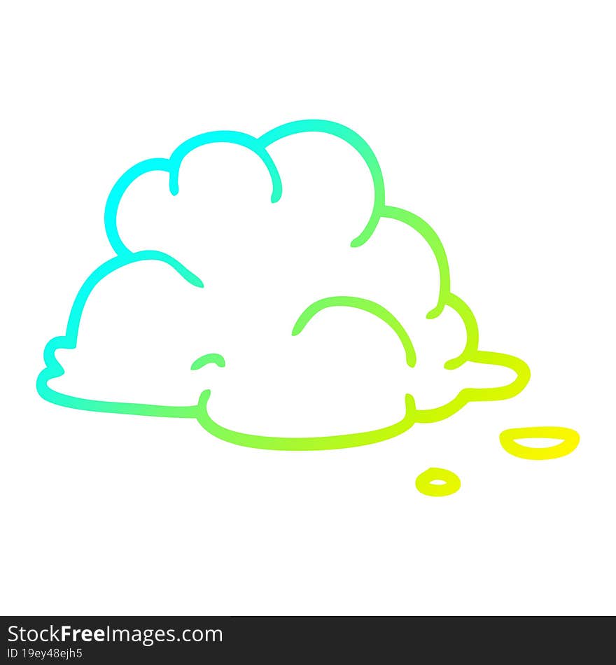 cold gradient line drawing cartoon fluffy white clouds