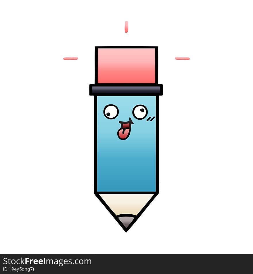 gradient shaded cartoon of a pencil