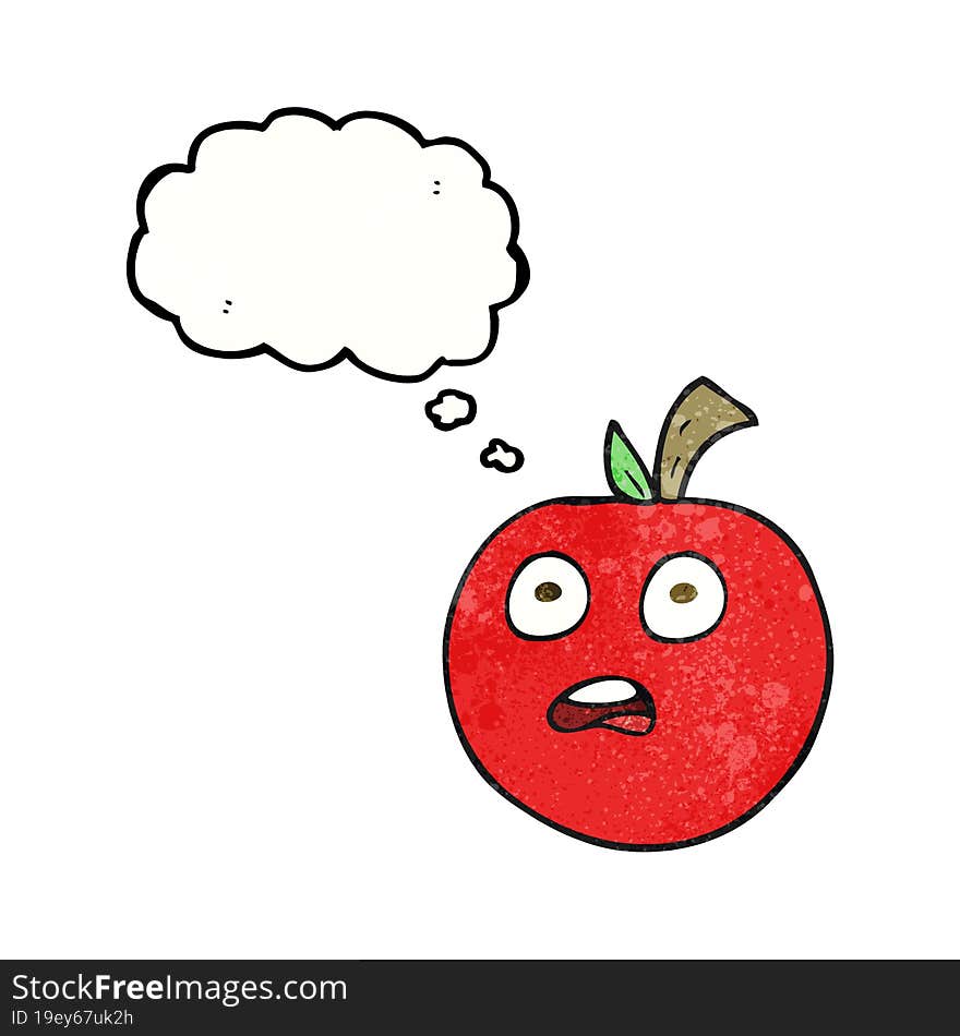 Thought Bubble Textured Cartoon Tomato