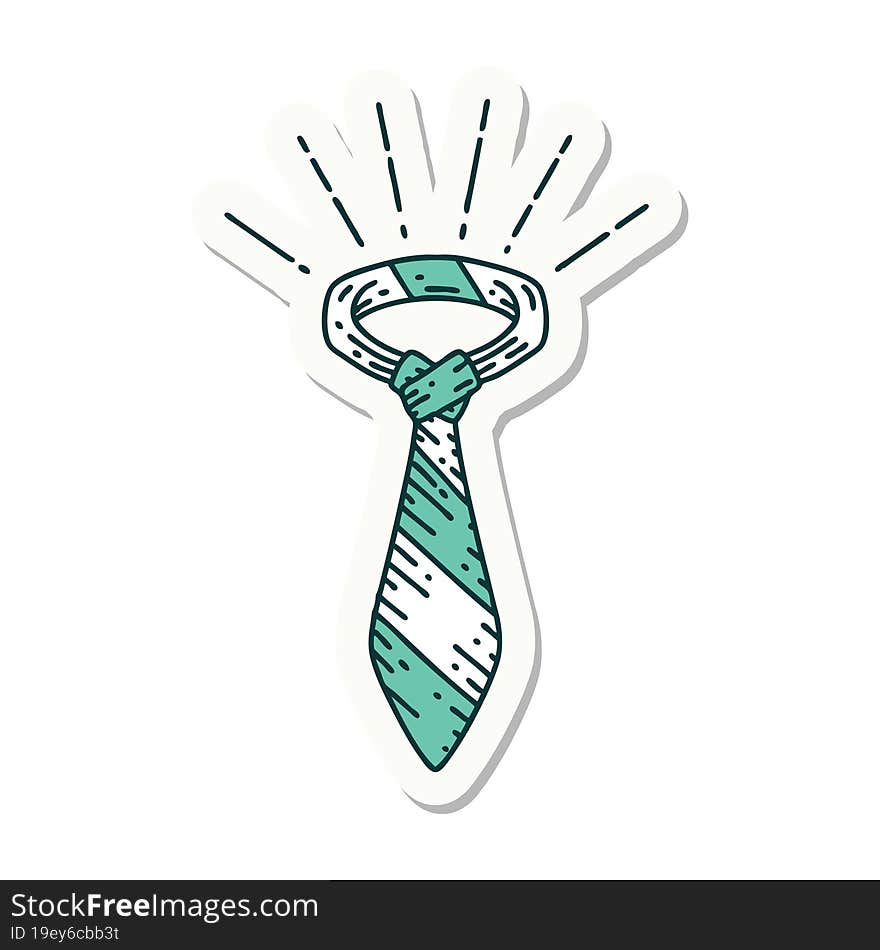 Sticker Of Tattoo Style Office Tie