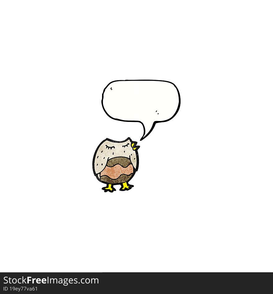 cartoon owl with speech bubble