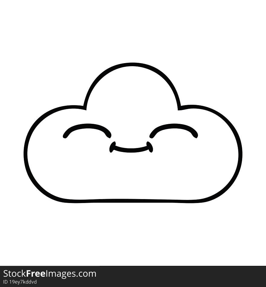 Line Drawing Cartoon White Cloud