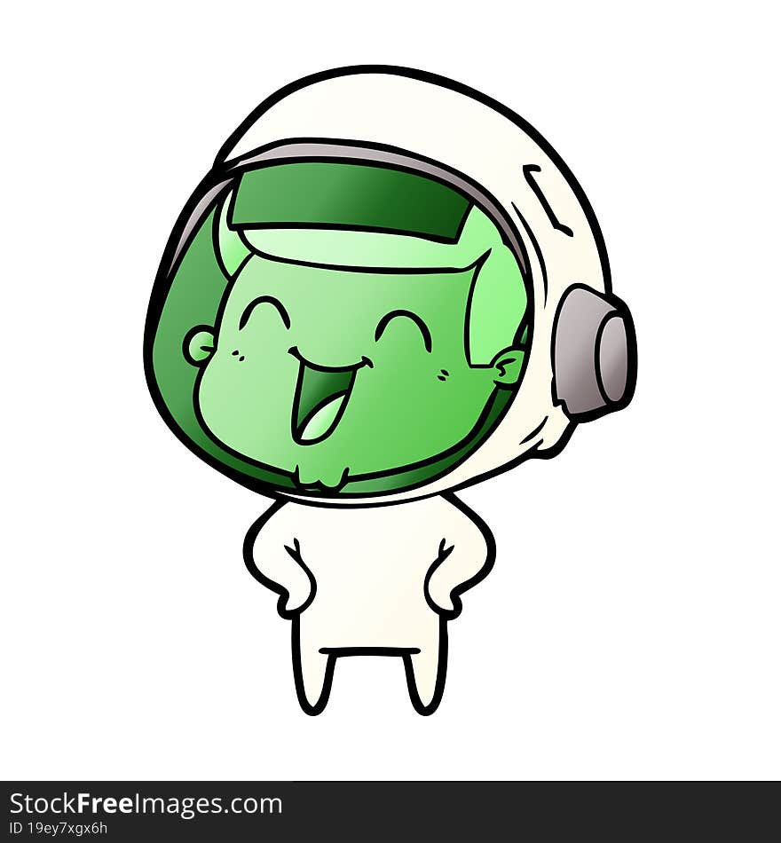 happy cartoon astronaut. happy cartoon astronaut