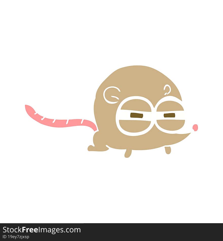 flat color illustration of a cartoon evil mouse