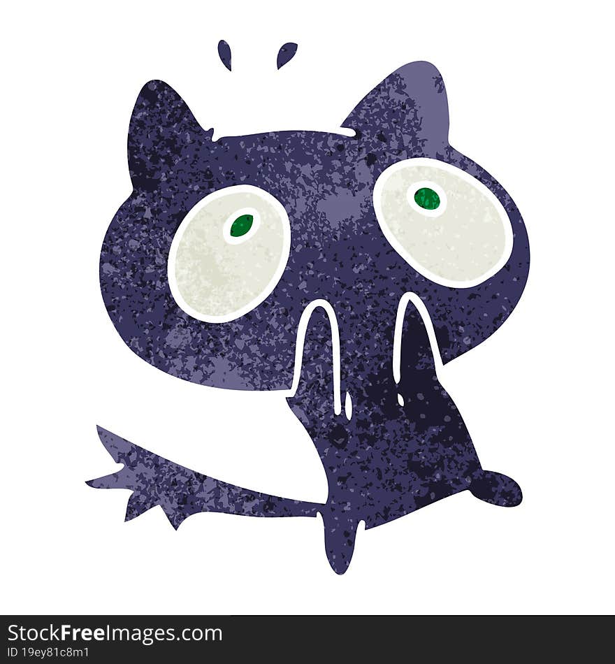 retro cartoon kawaii of a shocked cat