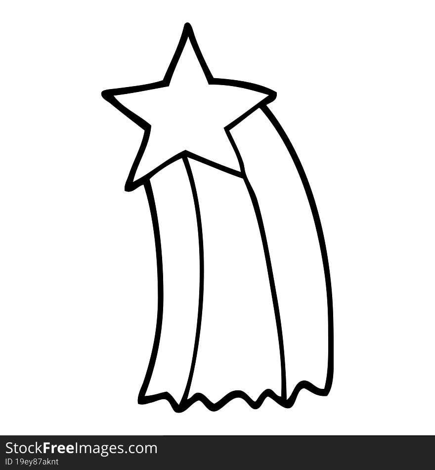 Black And White Cartoon Shooting Star