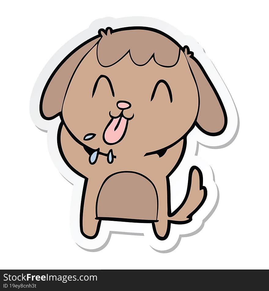 sticker of a cute cartoon dog