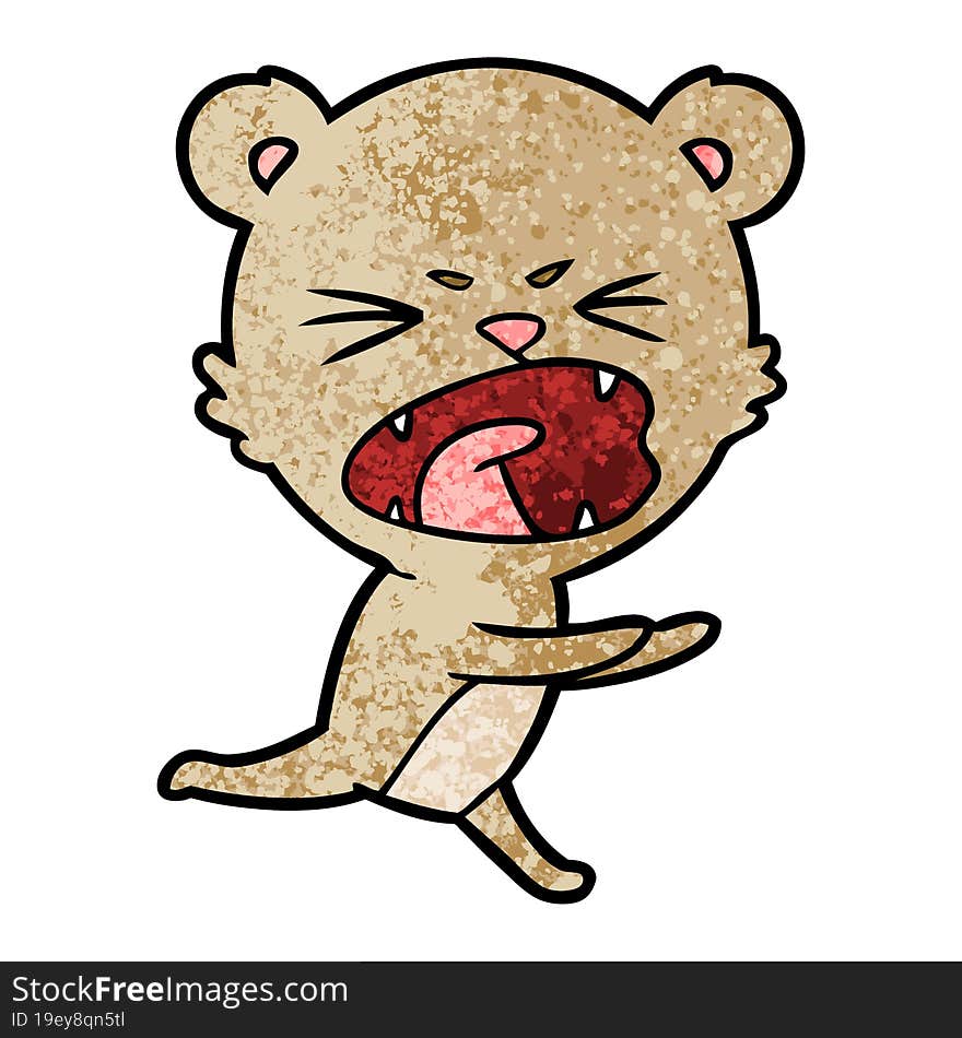 angry cartoon bear shouting. angry cartoon bear shouting