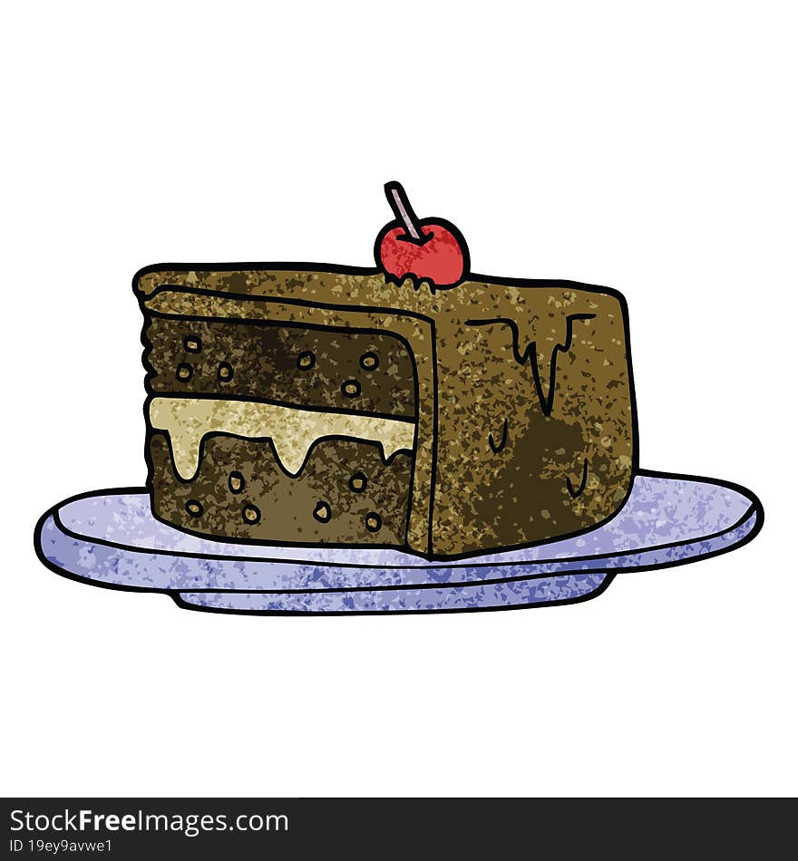 cartoon doodle slice of cake