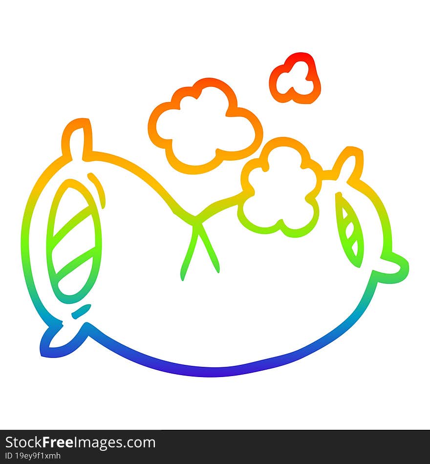 rainbow gradient line drawing cartoon fluffy pillow