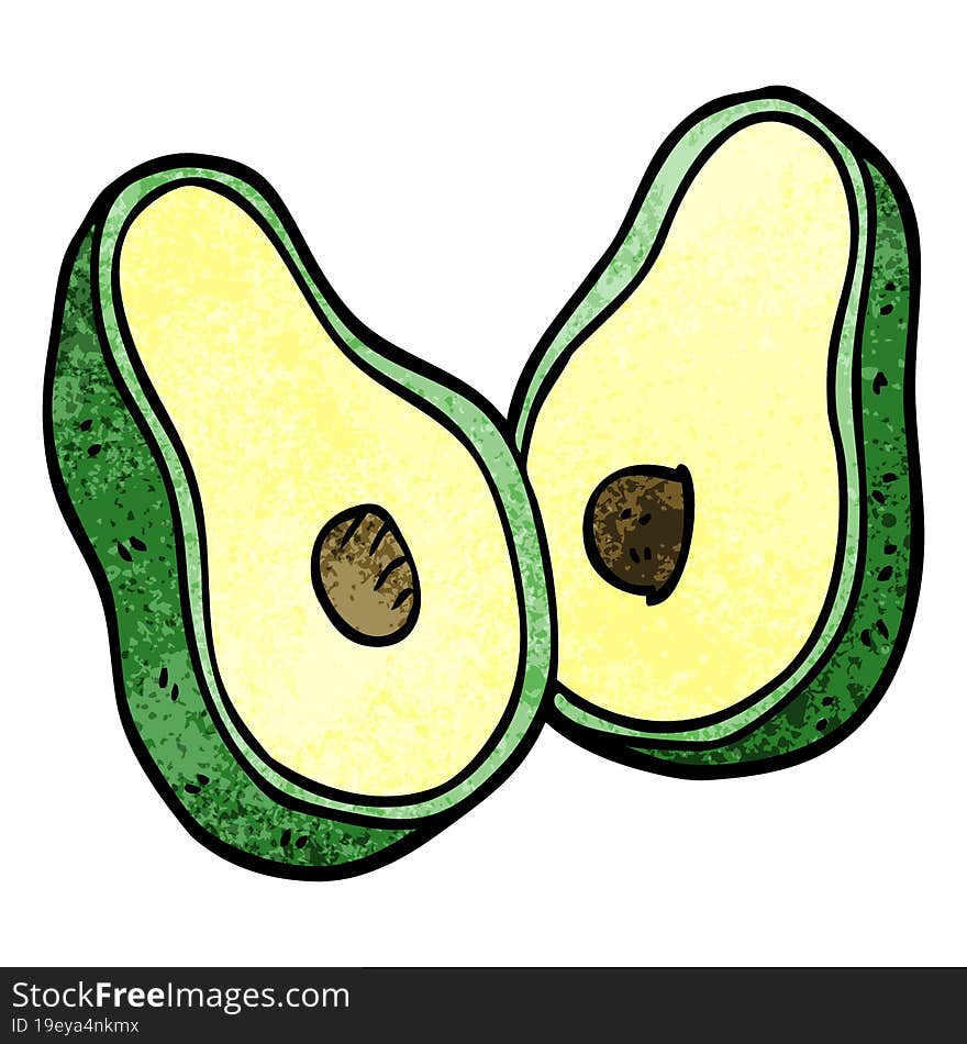 cartoon doodle avocado