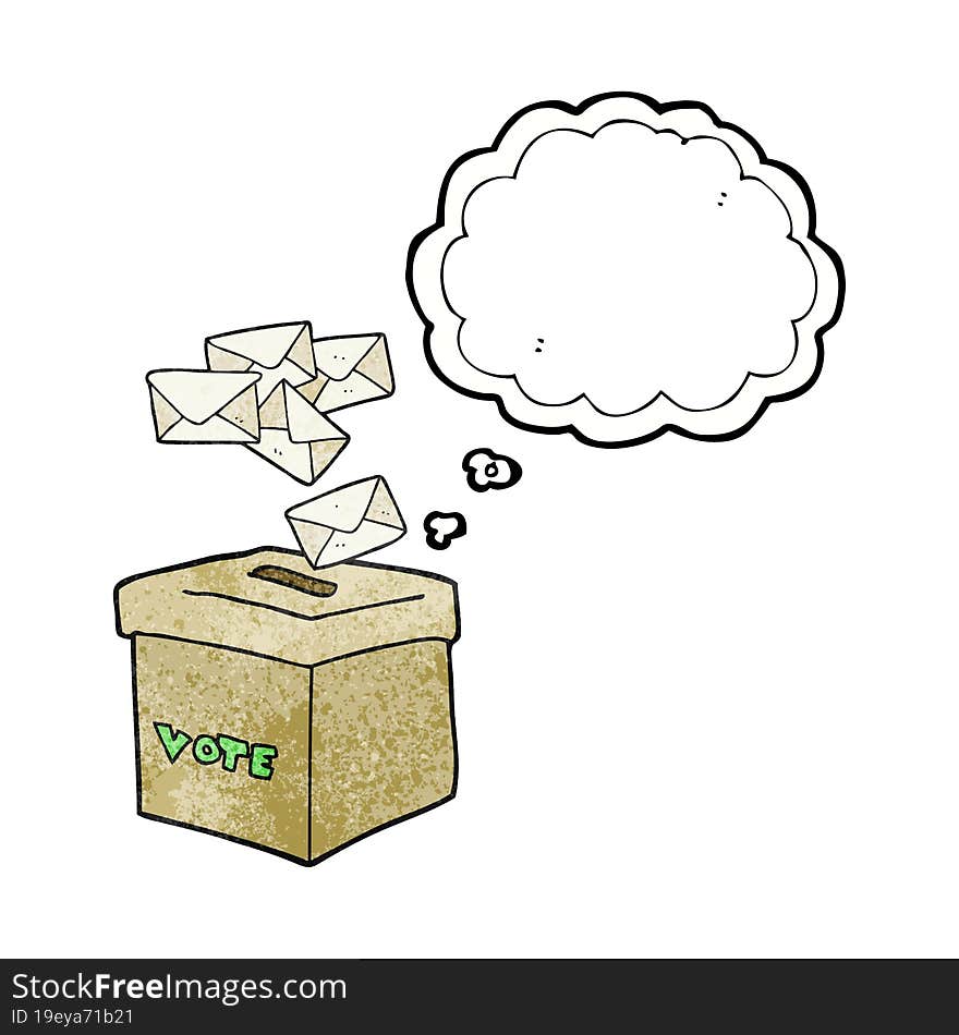 thought bubble textured cartoon ballot box