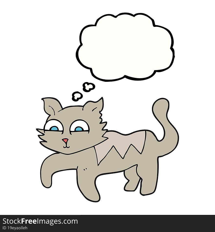 Thought Bubble Cartoon Cat