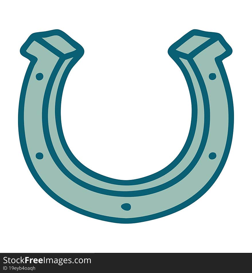 tattoo style icon of a horse shoe