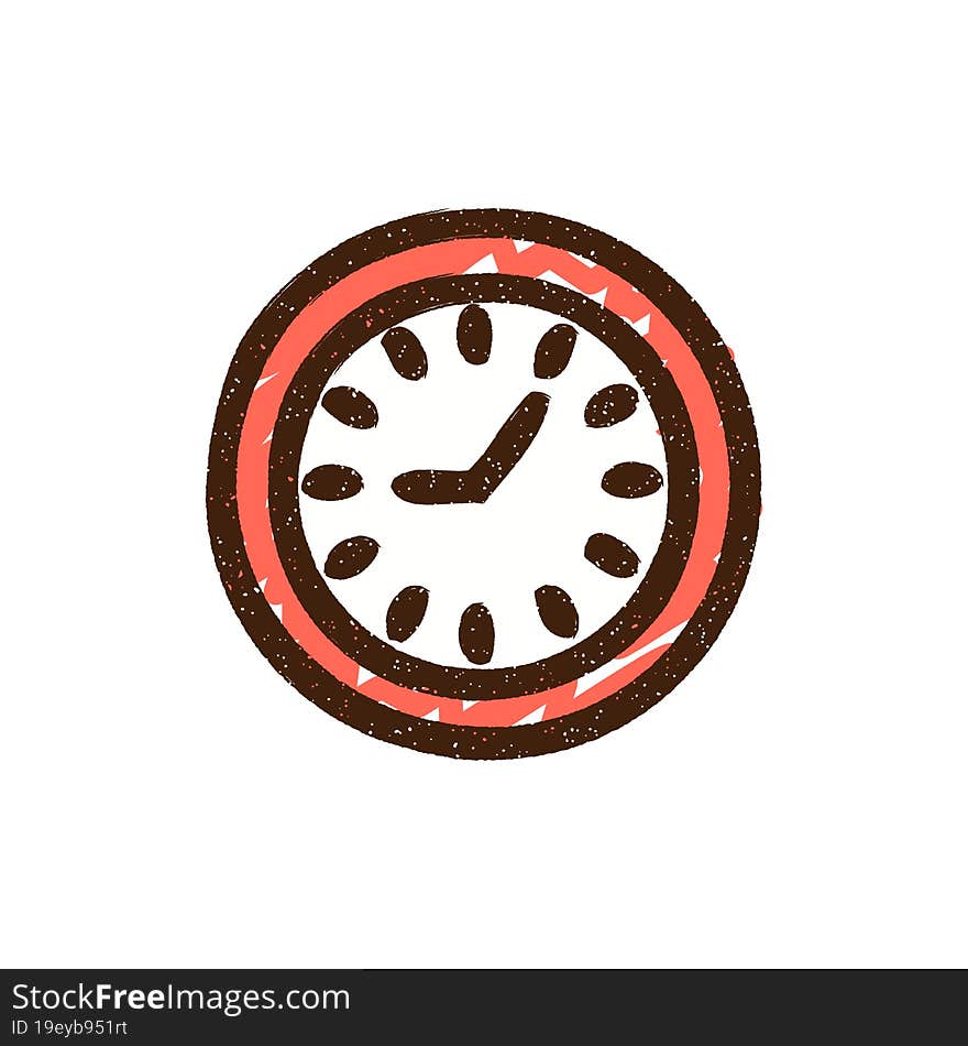 Clock Symbol Chalk Drawing