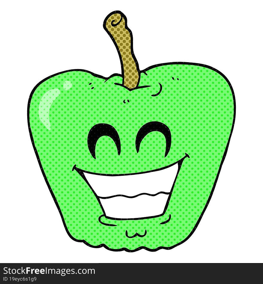 cartoon grinning apple