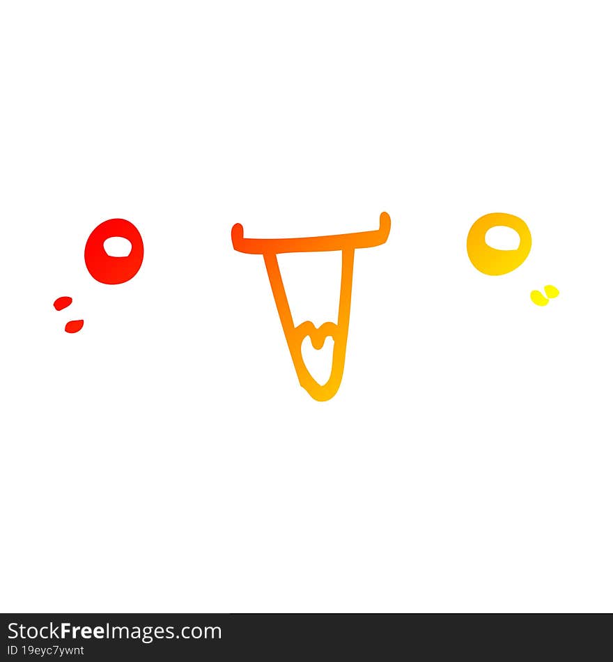 warm gradient line drawing cute cartoon face