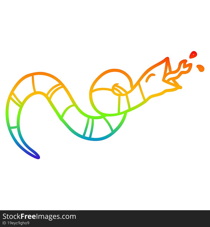 rainbow gradient line drawing hissing snake