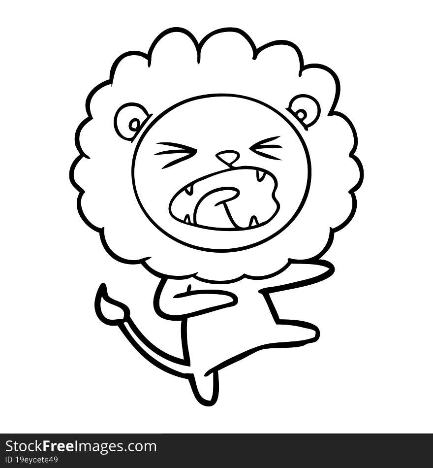 cartoon angry lion. cartoon angry lion