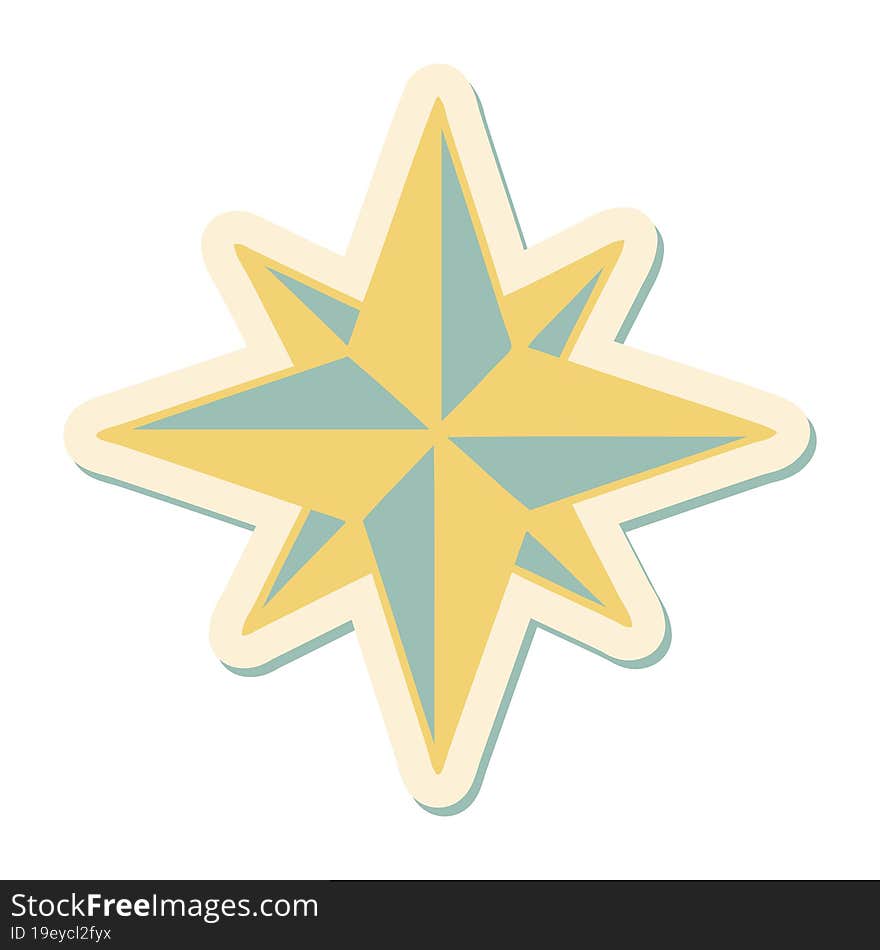 Tattoo Style Sticker Of A Star