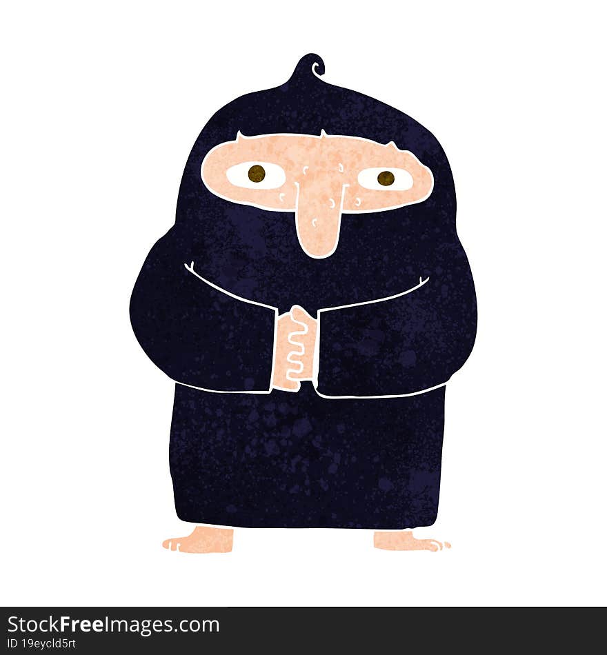 cartoon monk in robe