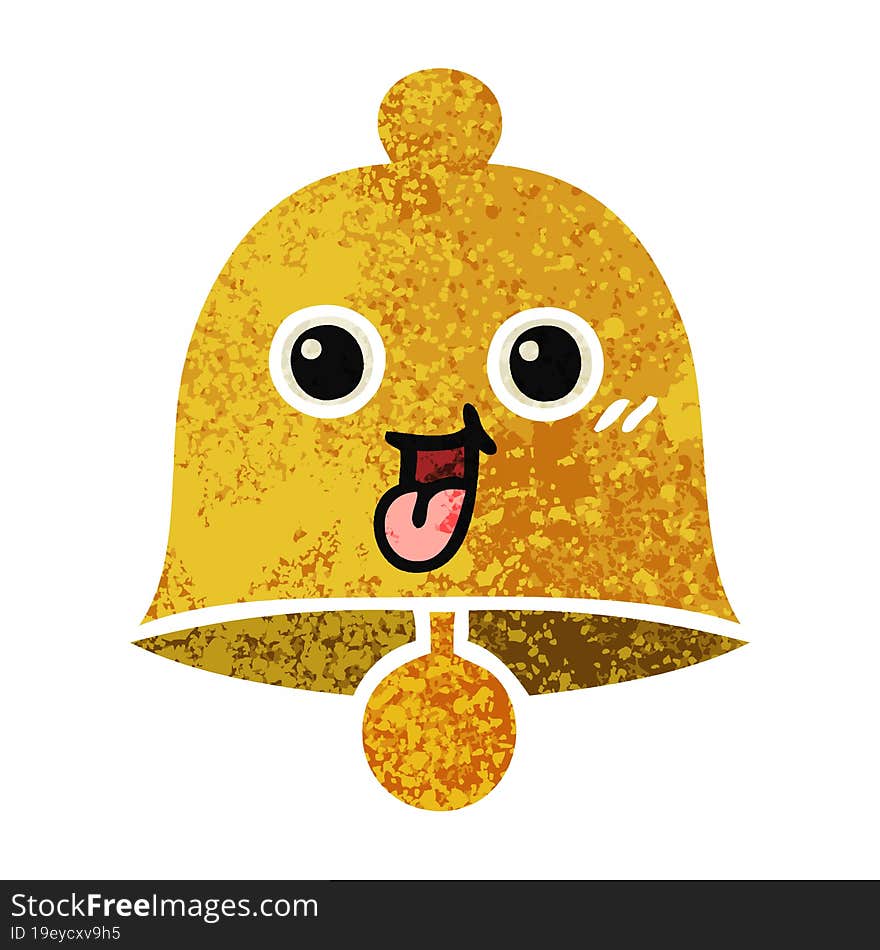 retro illustration style cartoon of a bell