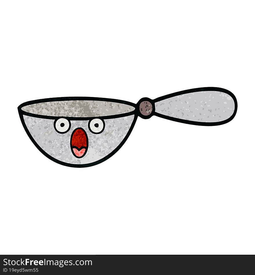 Retro Grunge Texture Cartoon Measuring Spoon