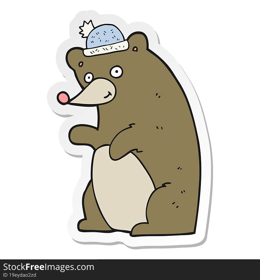 sticker of a cartoon bear