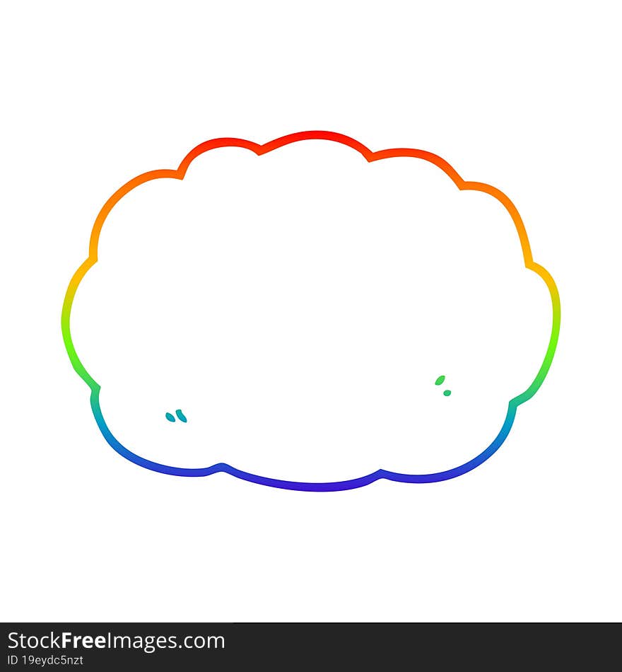 rainbow gradient line drawing cartoon cloud