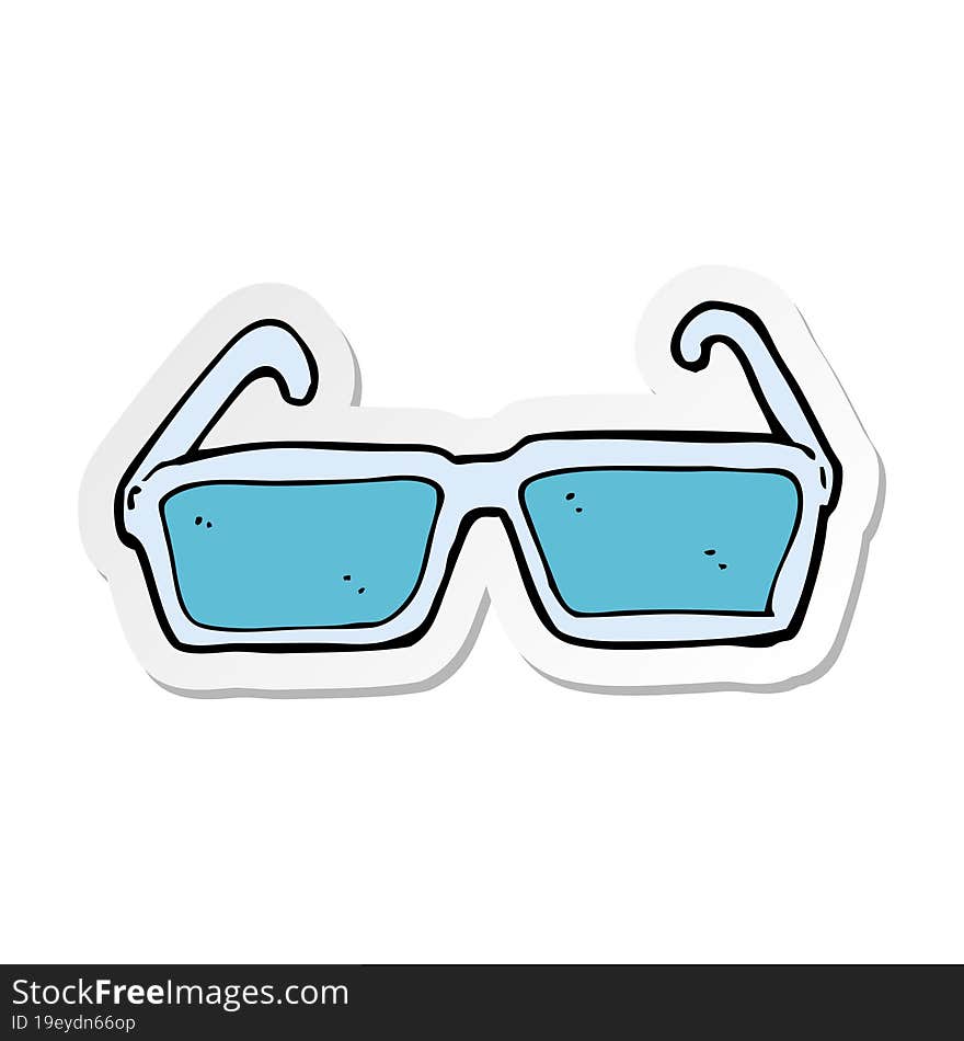 sticker of a cartoon spectacles