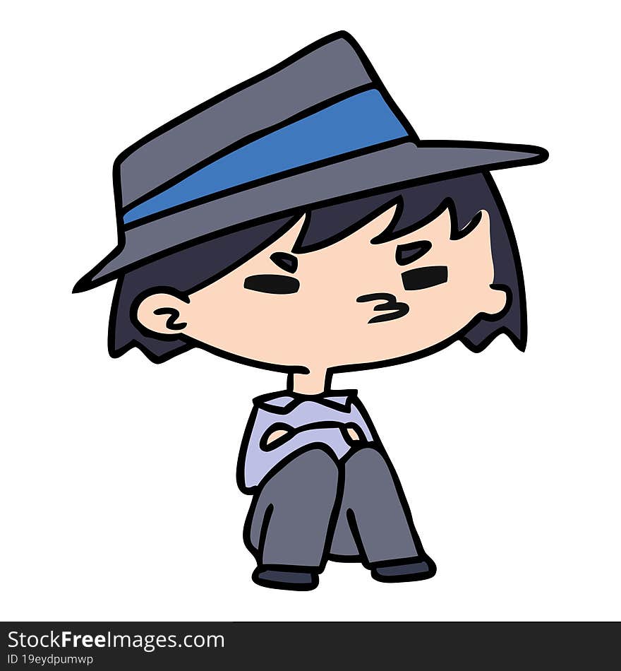 cartoon illustration of a kawaii cute boy. cartoon illustration of a kawaii cute boy