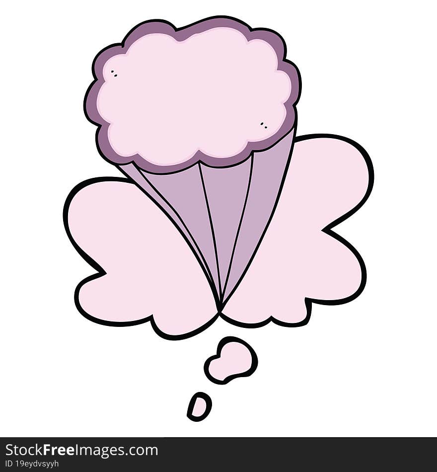 cartoon decorative cloud and thought bubble