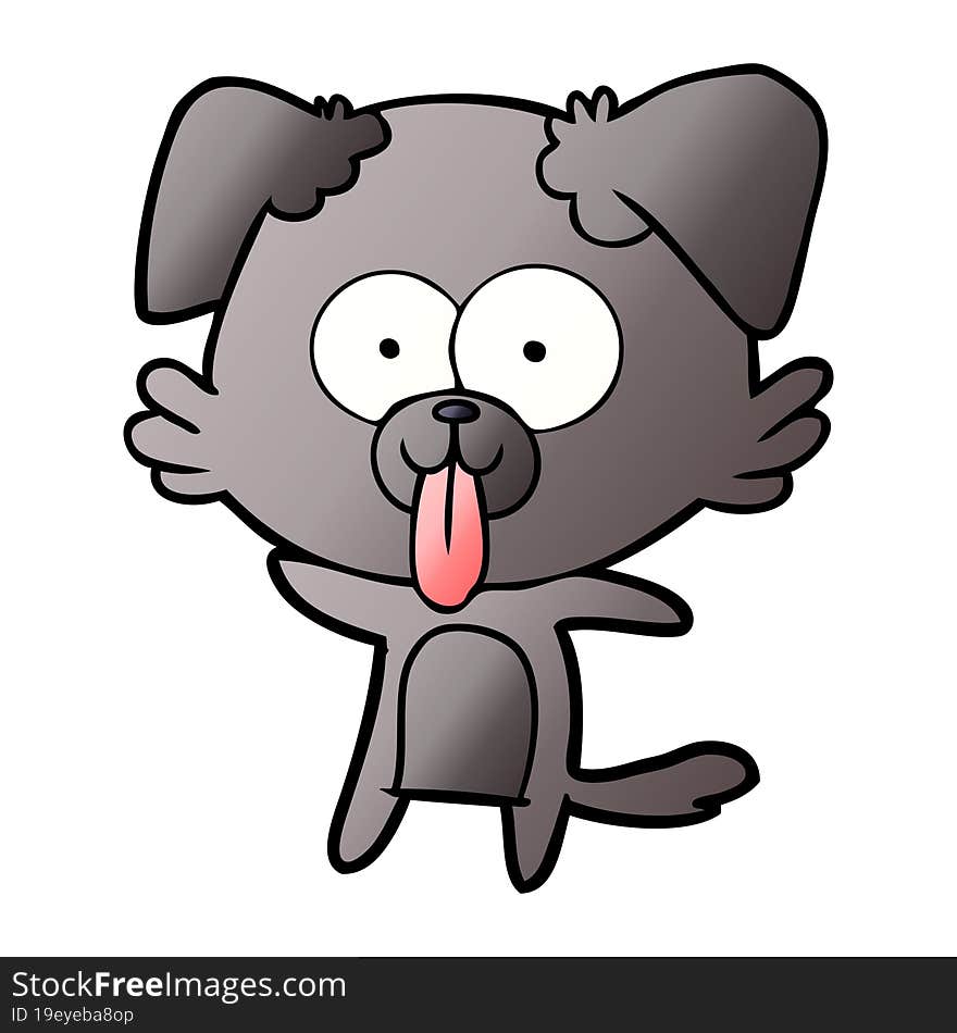 cartoon dog with tongue sticking out. cartoon dog with tongue sticking out