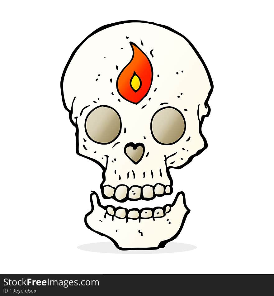 cartoon mystic skull