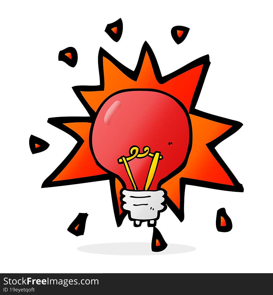 cartoon red light bulb